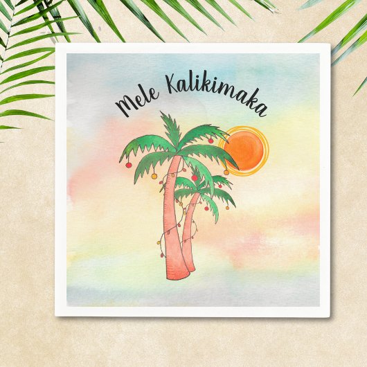 Mele Kalikimaka Palm Trees Napkins Serviette