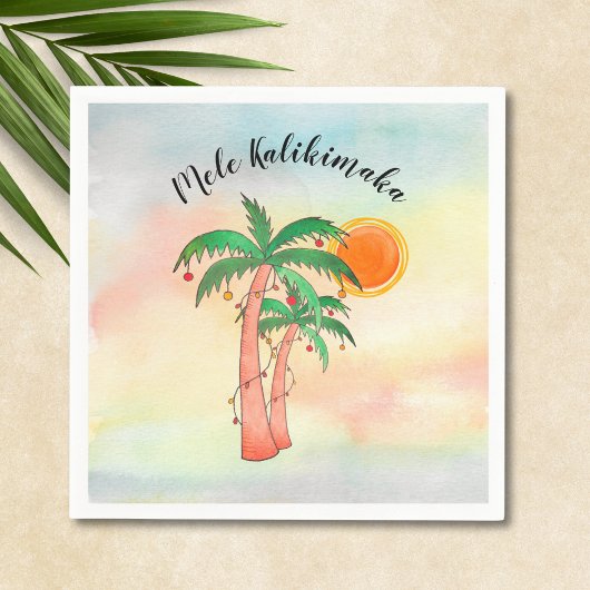 Mele Kalikimaka Palm Trees Serviette
