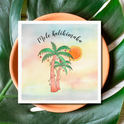 Mele Kalikimaka Palm Trees Serviette