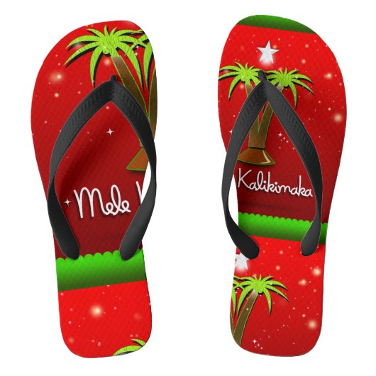 Mele Kalikimaka Palme Tree für Weihnachten Badesandalen (Fußbett)