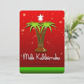 Mele Kalikimaka Palme Tree für Weihnachten Einladung (Stehend Vorderseite)