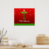 Mele Kalikimaka Palme Tree für Weihnachten Poster (Küche)