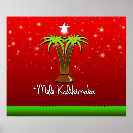Mele Kalikimaka Palme Tree für Weihnachten Poster (Vorne)