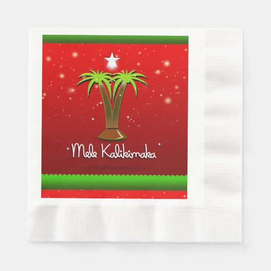 Mele Kalikimaka Palme Tree für Weihnachten Serviette (Vorderseite)