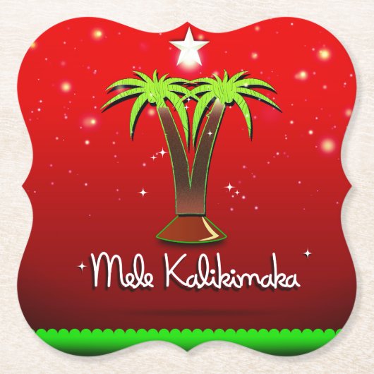 Mele Kalikimaka Palme Tree für Weihnachten Untersetzer (Vorderseite)