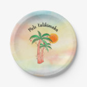 Mele Kalikimaka Palmen Pappteller (Vorderseite)
