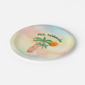 Mele Kalikimaka Palmen Pappteller (Schrägansicht)