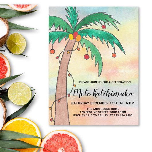 Mele Kalikimaka Party Einladung Postcard