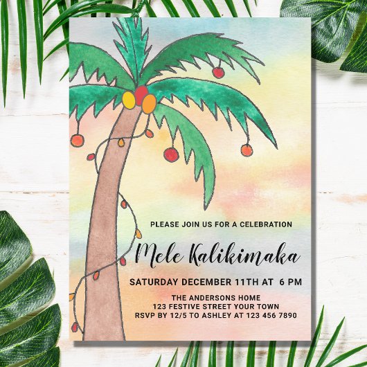 Mele Kalikimaka Party Einladung Postcard