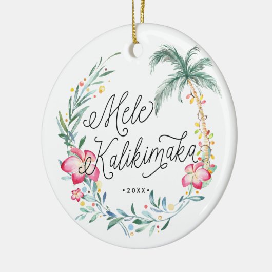 Mele Kalikimaka Personalisierte Weihnachtsdekorati Keramik Ornament (Links)