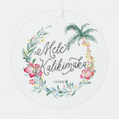 Mele Kalikimaka Personalisierte Weihnachtsdekorati Ornament Aus Metall (Vorderseite)