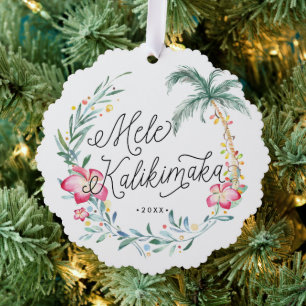 Mele Kalikimaka Personalisiertes WeihnachtsFoto Ornament Karte