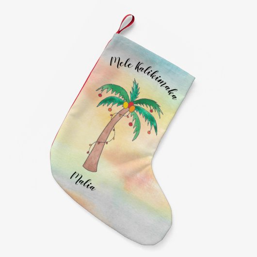 Mele Kalikimaka Personalized Kleiner Weihnachtsstrumpf (Vorderansicht (hängend))