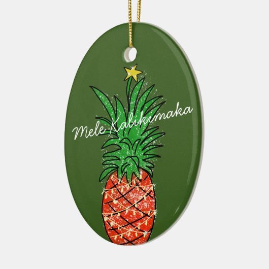 Mele Kalikimaka Pineaple Hawaii Weihnachtsbaum Keramik Ornament (Links)
