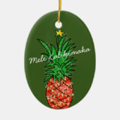 Mele Kalikimaka Pineaple Hawaii Weihnachtsbaum Keramik Ornament (Vorne)