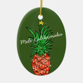 Mele Kalikimaka Pineaple Hawaii Weihnachtsbaum Keramik Ornament