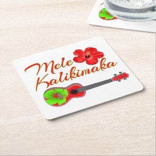 Mele Kalikimaka Rechteckiger Pappuntersetzer