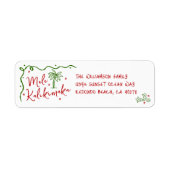 Mele Kalikimaka Red Green Doodle Christmas Address (Vorne)