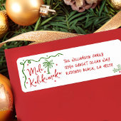Mele Kalikimaka Red Green Doodle Christmas Address
