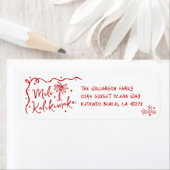 Mele Kalikimaka Red Hand Drawn Christmas Address (Insitu)