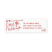 Mele Kalikimaka Red Hand Drawn Christmas Address (Vorne)