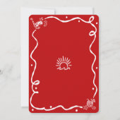 Mele Kalikimaka Red Hand Drawn Doodles Christmas Einladung (Rückseite)