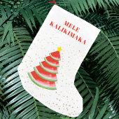 Mele Kalikimaka Red Watermelon Tree Kleiner Weihnachtsstrumpf
