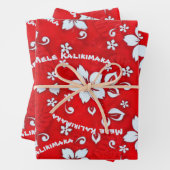 Mele Kalikimaka Red Wrapping Paper Geschenkpapier Set (Beispiel)