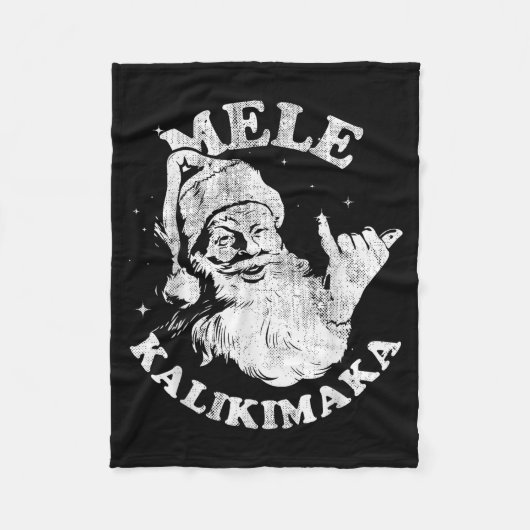 Mele Kalikimaka Retro Hawaii Santa Aloha Christmas Fleecedecke (Vorderseite)
