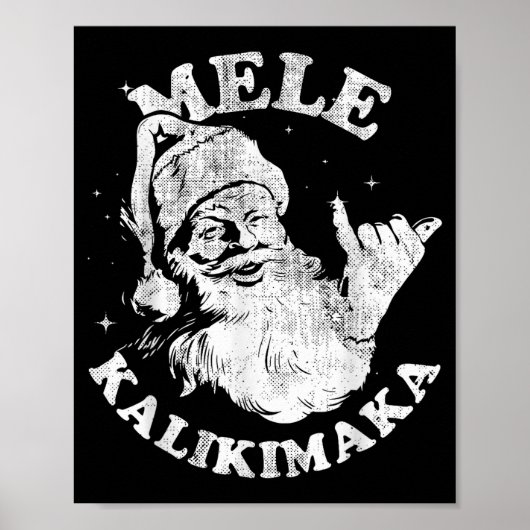 Mele Kalikimaka Retro Hawaii Santa Aloha Christmas Poster (Vorne)