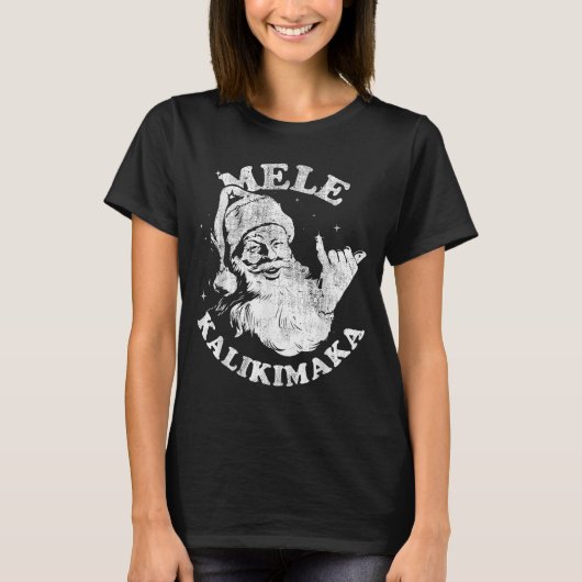 Mele Kalikimaka Retro Hawaii Santa Aloha Christmas T-Shirt (Vorderseite)