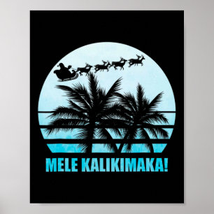 Mele Kalikimaka Retro Hawaiian Christmas Family Va Poster