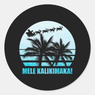 Mele Kalikimaka Retro Hawaiian Christmas Family Va Runder Aufkleber