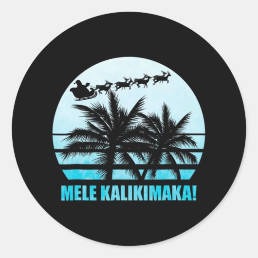 Mele Kalikimaka Retro Hawaiian Christmas Family Va Runder Aufkleber (Vorderseite)