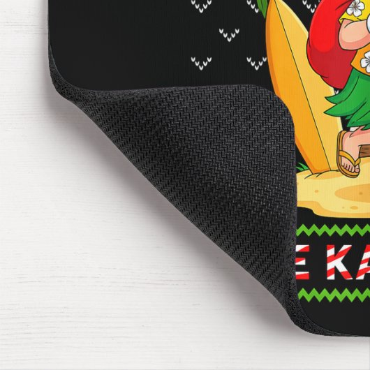 Mele Kalikimaka Retro Santa Shaka Hawaii Ugly Chri Mousepad (Ecke)