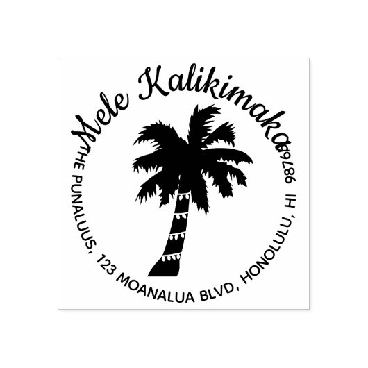Mele Kalikimaka Rücksendeadresse Kautschuk Briefma Gummistempel (Prägung)