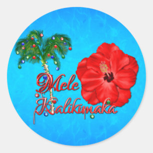 Mele Kalikimaka Runder Aufkleber