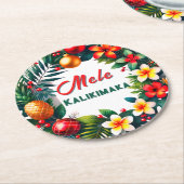 Mele Kalikimaka Runder Pappuntersetzer (Angewinkelt)