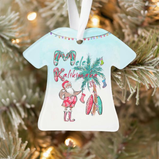Mele Kalikimaka Santa Aloha Shirt Ornament (Baum)