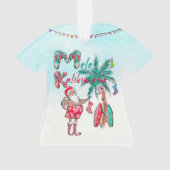 Mele Kalikimaka Santa Aloha Shirt Ornament (Rückseite)