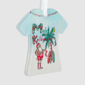 Mele Kalikimaka Santa Aloha Shirt Ornament (Vorderseite)