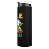 Mele Kalikimaka Santa Claus Snowman Funny Christma Thermosbecher (Nach rechts gedreht)