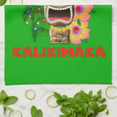 Mele Kalikimaka Santa Claus Tiki Küchentuch (Gefaltet)