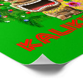 Mele Kalikimaka Santa Claus Tiki Poster (Ecke)