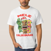 Mele Kalikimaka Santa Claus Tiki T-Shirt (Vorderseite)