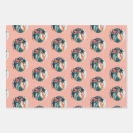 Mele Kalikimaka, Santa Dog und Weihnachts-Feuerpla Geschenkpapier Set