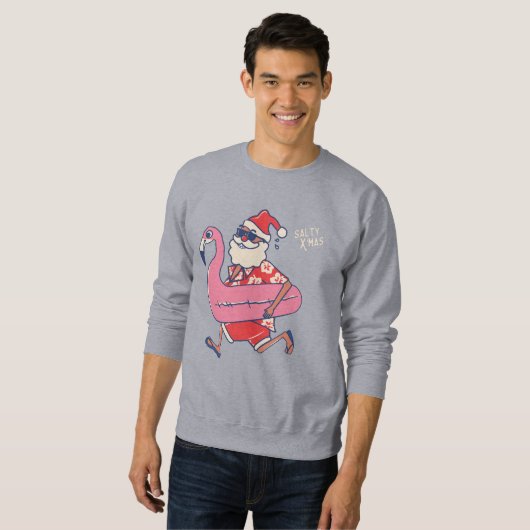 Mele Kalikimaka Santa Flamingo Christmas Abaway Sweatshirt (Vorne ganz)