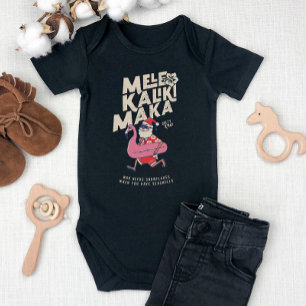 Mele Kalikimaka Santa Flamingo Christmas Getaway B Baby Strampler