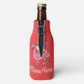 Mele Kalikimaka Santa Flamingo Christmas Getaway B Flaschenkühler (Flasche Rückseite)