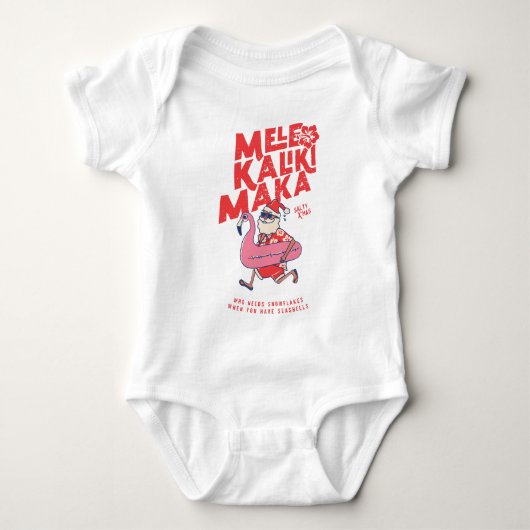 Mele Kalikimaka Santa Flamingo Christmas Getaways Baby Strampler (Vorderseite)